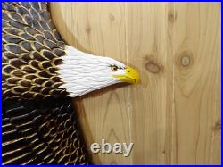 Hand Carved SOARING BALD EAGLE Wall Art Wood Carving Raptor sculpture chainsaw Hand Carved SOARING BALD EAGLE Wall Art Wood Carving Raptor sculpture chainsaw