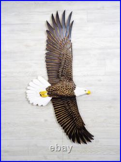 Hand Carved SOARING BALD EAGLE Wall Art Wood Carving Raptor sculpture chainsaw Hand Carved SOARING BALD EAGLE Wall Art Wood Carving Raptor sculpture chainsaw