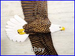 Hand Carved SOARING BALD EAGLE Wall Art Wood Carving Raptor sculpture chainsaw Hand Carved SOARING BALD EAGLE Wall Art Wood Carving Raptor sculpture chainsaw