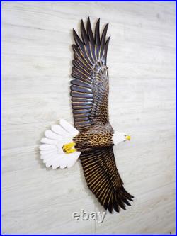 Hand Carved SOARING BALD EAGLE Wall Art Wood Carving Raptor sculpture chainsaw Hand Carved SOARING BALD EAGLE Wall Art Wood Carving Raptor sculpture chainsaw