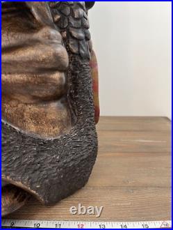 Hand Carved & Signed Large Wooden Bearded Man 19 Wall Art Steampunk Nautical