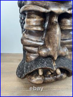 Hand Carved & Signed Large Wooden Bearded Man 19 Wall Art Steampunk Nautical