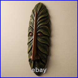 Hand Carved Sri Lankan Wooden Mask 15 Kaduru Wood Nature Wall Art