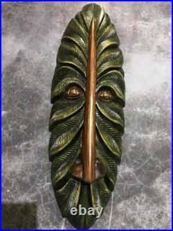 Hand Carved Sri Lankan Wooden Mask 15 Kaduru Wood Nature Wall Art