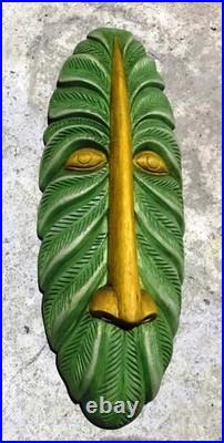 Hand Carved Sri Lankan Wooden Mask 15 Kaduru Wood Nature Wall Art