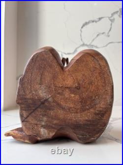 Hand Carved Teak Sawasdee Music Lady Statue, Thailand, Rare Vintage Asian Decor