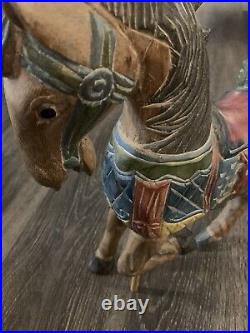 Hand Carved Wod Horse Statue Sculpture Wood Carving