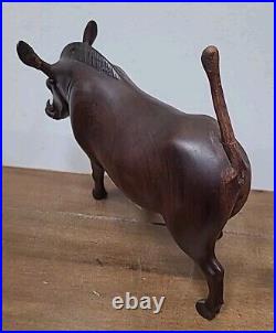 Hand Carved Wood African WARTHOG Rosewood Figure Signed 1985 Kenya