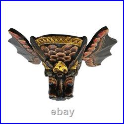 Hand Carved Wood Balinese Dragon Mask Naga Indonesian Folk Art Wood Carving