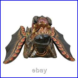Hand Carved Wood Balinese Dragon Mask Naga Indonesian Folk Art Wood Carving