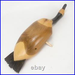 Hand Carved Wood Canada Goose Bird Sculpture Large Brown Black Wall Folk Art