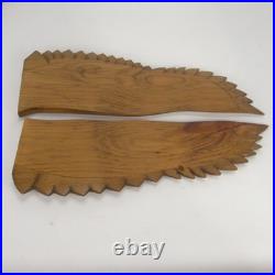 Hand Carved Wood Canada Goose Bird Sculpture Large Brown Black Wall Folk Art