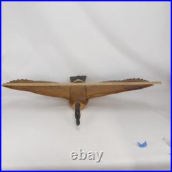 Hand Carved Wood Canada Goose Bird Sculpture Large Brown Black Wall Folk Art
