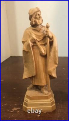 Hand Carved Wood Carving Patron Saint St Isidore Statue Figure Sculpture 7