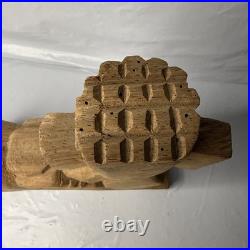 Hand Carved Wood Chac Mool Statue Mexican Aztec/Mayan God 9 1/2