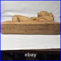 Hand Carved Wood Chac Mool Statue Mexican Aztec/Mayan God 9 1/2