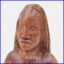 Hand Carved Wood Female Figure Sculpture Mid-Century Modern Art Nude Figurative Hand Carved Wood Female Figure Sculpture Mid-Century Modern Art Nude Figurative