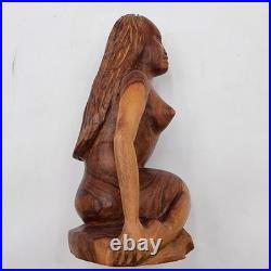 Hand Carved Wood Female Figure Sculpture Mid-Century Modern Art Nude Figurative Hand Carved Wood Female Figure Sculpture Mid-Century Modern Art Nude Figurative