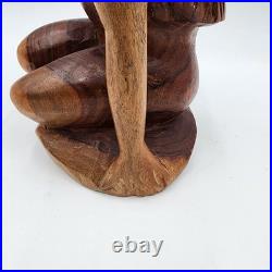 Hand Carved Wood Female Figure Sculpture Mid-Century Modern Art Nude Figurative Hand Carved Wood Female Figure Sculpture Mid-Century Modern Art Nude Figurative