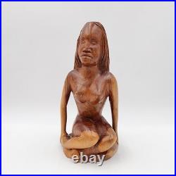 Hand Carved Wood Female Figure Sculpture Mid-Century Modern Art Nude Figurative Hand Carved Wood Female Figure Sculpture Mid-Century Modern Art Nude Figurative