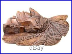 Hand Carved Wood Indian Head Chief Bust Tobacco Store Cigar Shop Sculpture 12