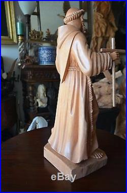 Hand Carved Wood Saint Francis Of Assisi Catholic Religious Statue sculpture 19