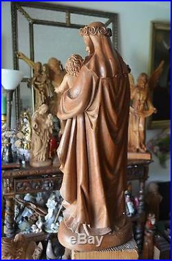 Hand Carved Wood Saint Rose of Lima sculpture religious Santa Rosa de Lima 24'
