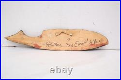 Hand Carved Wood Sculpture Salmon Totem Plaque Northwest Coast Haida Art 17
