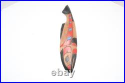 Hand Carved Wood Sculpture Salmon Totem Plaque Northwest Coast Haida Art 17 Hand Carved Wood Sculpture Salmon Totem Plaque Northwest Coast Haida Art 17