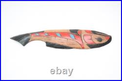 Hand Carved Wood Sculpture Salmon Totem Plaque Northwest Coast Haida Art 17 Hand Carved Wood Sculpture Salmon Totem Plaque Northwest Coast Haida Art 17