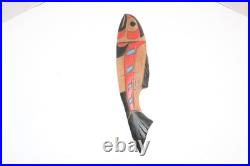 Hand Carved Wood Sculpture Salmon Totem Plaque Northwest Coast Haida Art 17