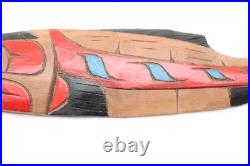 Hand Carved Wood Sculpture Salmon Totem Plaque Northwest Coast Haida Art 17