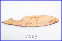 Hand Carved Wood Sculpture Salmon Totem Plaque Northwest Coast Haida Art 17