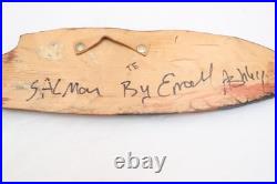 Hand Carved Wood Sculpture Salmon Totem Plaque Northwest Coast Haida Art 17