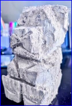 Hand Carved Wood Teddy Bear Done With A Mini Chainsaw By Artist Evan Kasle