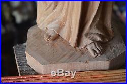 Hand Carved Wood the Divine Mercy Jesus Christ Sculpture statue Religious