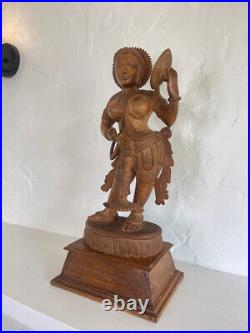 Hand Carved Wooden Apsara Statue 23 from India Museum Quality, Gorgeous. Big