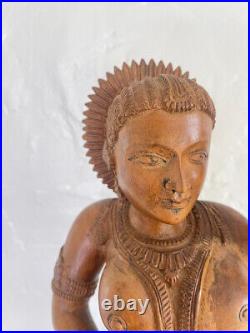 Hand Carved Wooden Apsara Statue 23 from India Museum Quality, Gorgeous. Big