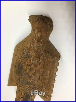 Hand Carved Wooden Bird Antique Primitive Eagle Sculpture Wood Figure Folk Art