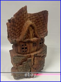 Hand Carved Wooden Cottage Sculpture Handcrafted by Linda Phillips