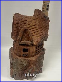 Hand Carved Wooden Cottage Sculpture Handcrafted by Linda Phillips