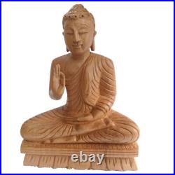 Hand-Carved Wooden Meditating Buddha Statue Serene Home Décor from Ceylon Hand-Carved Wooden Meditating Buddha Statue Serene Home Décor from Ceylon