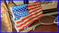 Hand Carved Wooden Waving American Flag wavey Old Glory Repurposed Wood