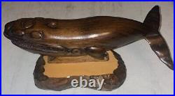 Hand Carved Wooden Whale By Inmate/Prisoner At Maine State Correctional Facility