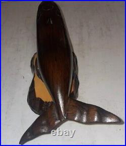 Hand Carved Wooden Whale By Inmate/Prisoner At Maine State Correctional Facility