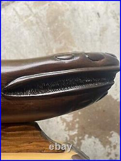 Hand Carved Wooden Whale By Inmate/Prisoner At Maine State Correctional Facility