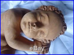 Hand Carved wood Christ Child, Baby JESUS sculpture statue Religious Christmas