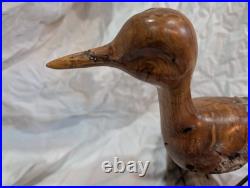Hand-carved Driftwood Sculpture Bird on Steel Legs Branded JPM James P. Morton X2