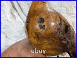 Hand-carved Driftwood Sculpture Bird on Steel Legs Branded JPM James P. Morton X2