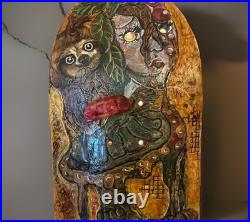Hand-carved Skateboard Deck Fine Art For Display Not Approved For Play
